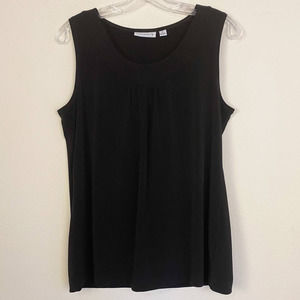 Susan Graver Black Sleeveless Blouse Medium